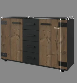 Wohnen Sideboards<Kleines Sideboard in Tannen Dekor - Ardila