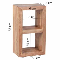 Wohnen Regale<Kleines Standregal Vislan aus Holz massiv Akazie natur