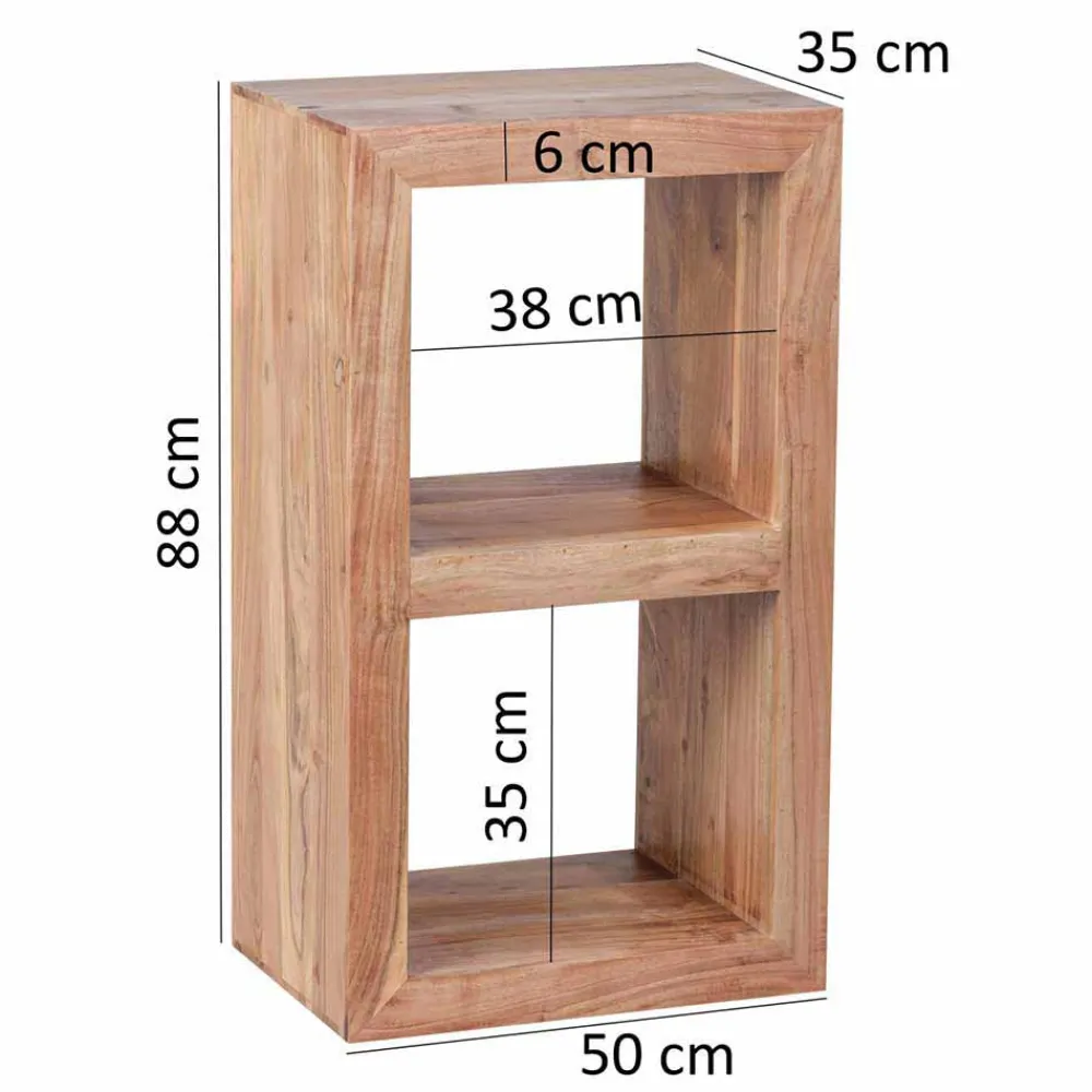 Wohnen Regale<Kleines Standregal Vislan aus Holz massiv Akazie natur