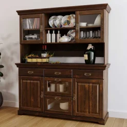 Wohnen Schränke<Kolonialstil Buffet in Kiefer dunkel - Jurcavs