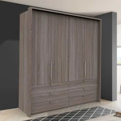 Wohnen Kleiderschränke|Schränke<Kombi Falttüren-Schrank mit sechs Schubladen - Crenba
