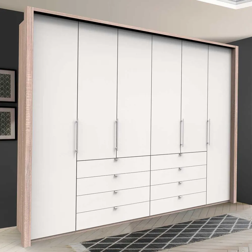 Wohnen Kleiderschränke|Schränke<Kombi Kleiderschrank mit Schubkästen und Falttüren - Vaclyn