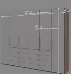 Wohnen Kleiderschränke|Schränke<Kombi Kleiderschrank mit Schubkästen und Falttüren - Vaclyn