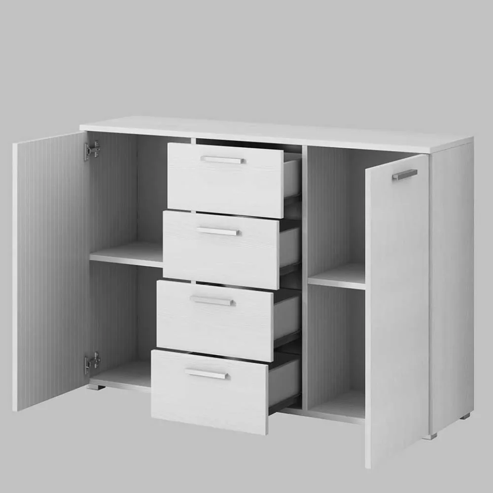 Wohnen Sideboards<Kombi Kommode in Weiß Esche Dekor - Pruducia