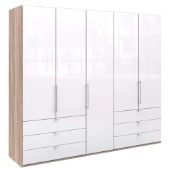Wohnen Kleiderschränke<Kombi Schlafzimmer-Kleiderschrank in Weiß Glas - Bosays