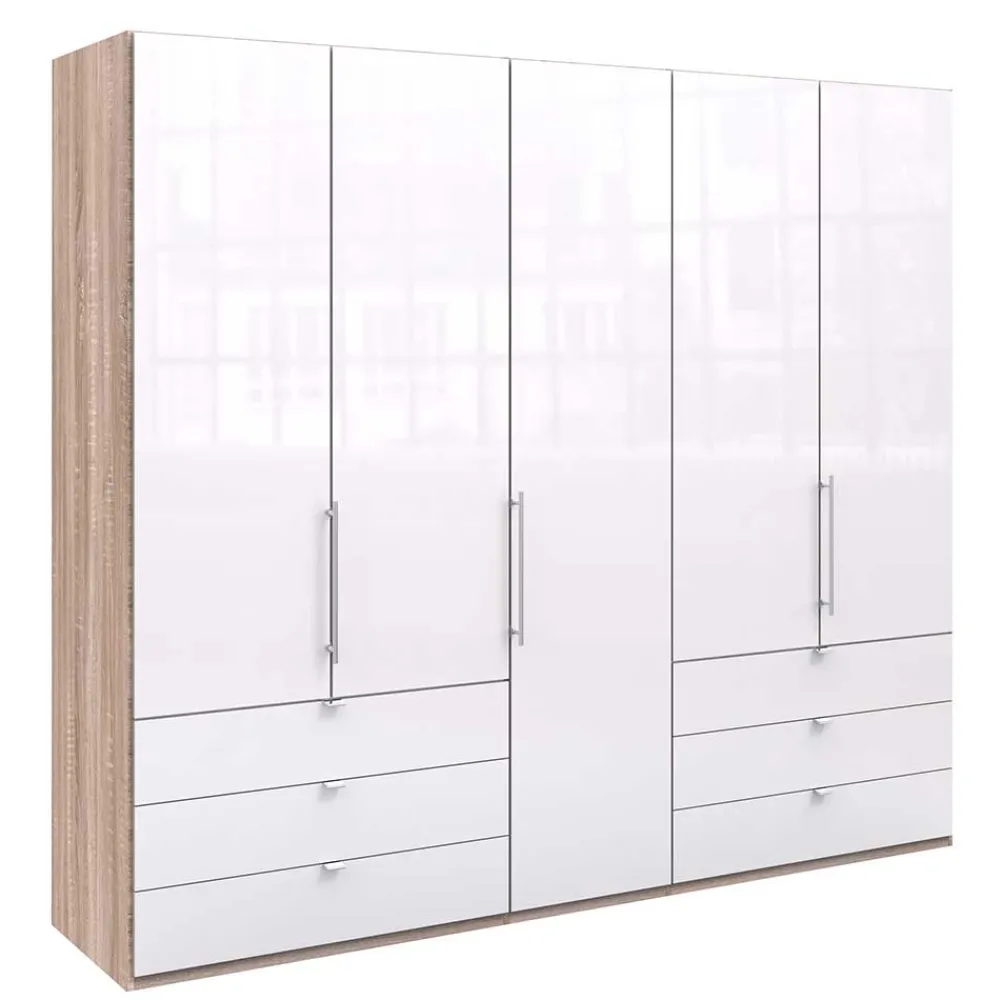 Wohnen Kleiderschränke<Kombi Schlafzimmer-Kleiderschrank in Weiß Glas - Bosays