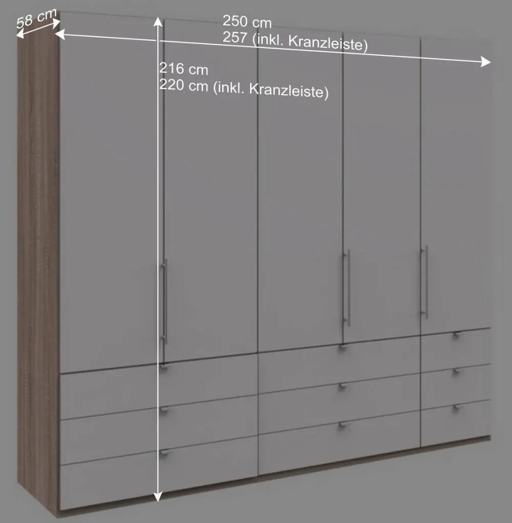 Wohnen Kleiderschränke|Schränke<Kombi Schlafzimmerschrank mit neun Schubladen - Vaclyn