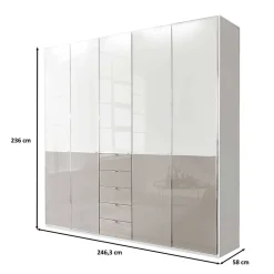 Wohnen Kleiderschränke|Schränke<Kombi-Drehtürenschrank 5-türig - Pascan