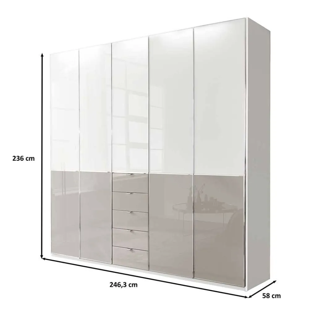 Wohnen Kleiderschränke|Schränke<Kombi-Drehtürenschrank 5-türig - Pascan