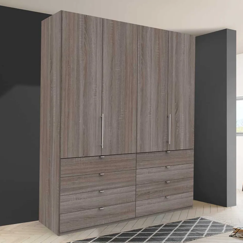 Wohnen Kleiderschränke<Kombi-Falttürenschrank mit acht Schubladen - Crenba