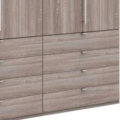 Wohnen Kleiderschränke<Kombi-Falttürenschrank mit acht Schubladen - Crenba