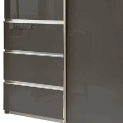Wohnen Kleiderschränke|Schränke<Kombi-Kleiderschrank in Braun Glasfront - 165 cm - Preema