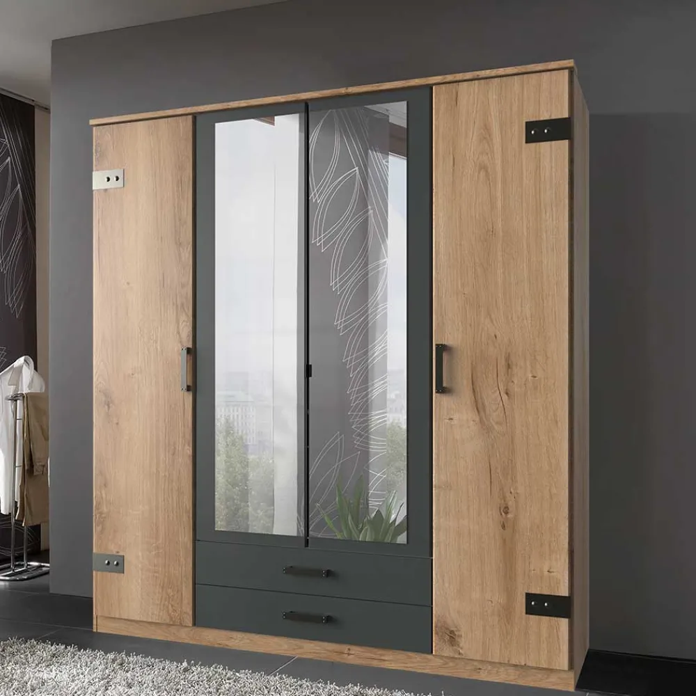 Wohnen Kleiderschränke|Schränke<Kombi-Kleiderschrank in Plankeneiche Dekor - Corpus