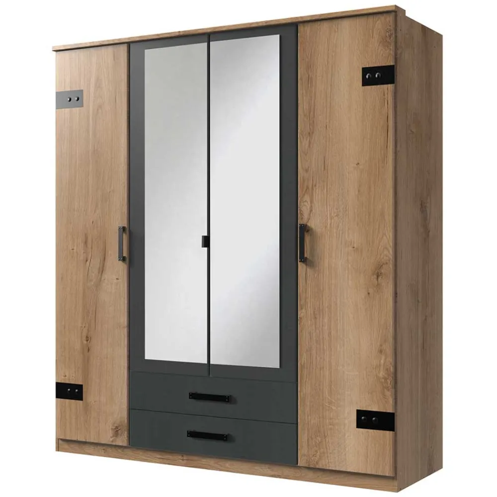 Wohnen Kleiderschränke|Schränke<Kombi-Kleiderschrank in Plankeneiche Dekor - Corpus