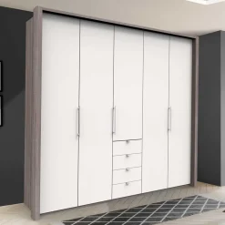 Wohnen Kleiderschränke|Schränke<Kombi-Kleiderschrank mit 2 Falttüren & Tür - Tivierto