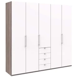Wohnen Kleiderschränke|Schränke<Kombi-Kleiderschrank mit 2 Falttüren & Tür - Tivierto