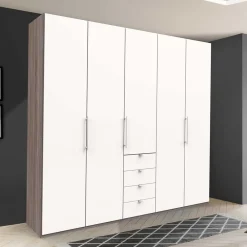 Wohnen Kleiderschränke|Schränke<Kombi-Kleiderschrank mit 2 Falttüren & Tür - Tivierto