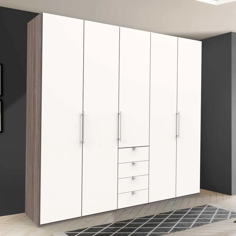 Wohnen Kleiderschränke|Schränke<Kombi-Kleiderschrank mit 2 Falttüren & Tür - Tivierto