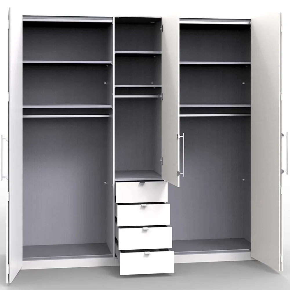 Wohnen Kleiderschränke|Schränke<Kombi-Kleiderschrank mit 2 Falttüren & Tür - Tivierto