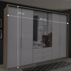 Wohnen Schränke<Kombi-Kleiderschrank mit Spiegel-Falttür - Bosays II