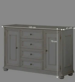 Wohnen Sideboards<Kombi-Kommode in Antikweiß - Vicina