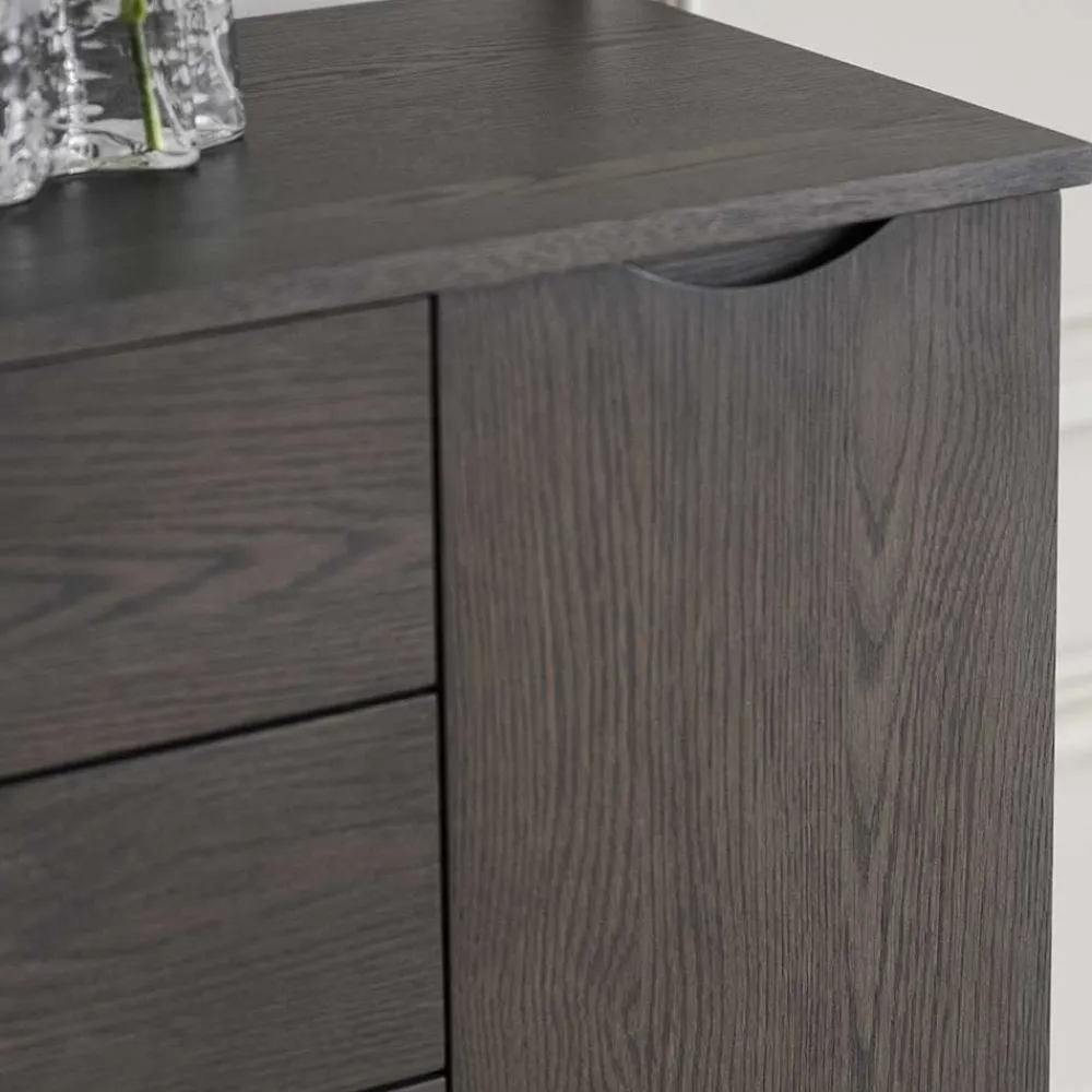 Wohnen Sideboards<Kombi-Kommode in Eiche Dunkelbraun - Lomarios