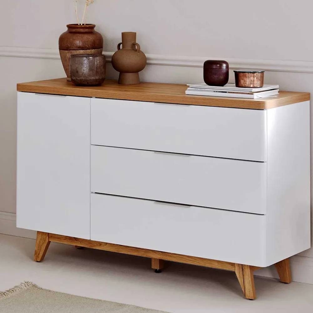 Wohnen Tv & Hifi-Möbel<Kombi-Kommode in Weiß und Kerneiche - Xuana