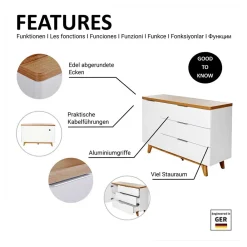 Wohnen Tv & Hifi-Möbel<Kombi-Kommode in Weiß und Kerneiche - Xuana