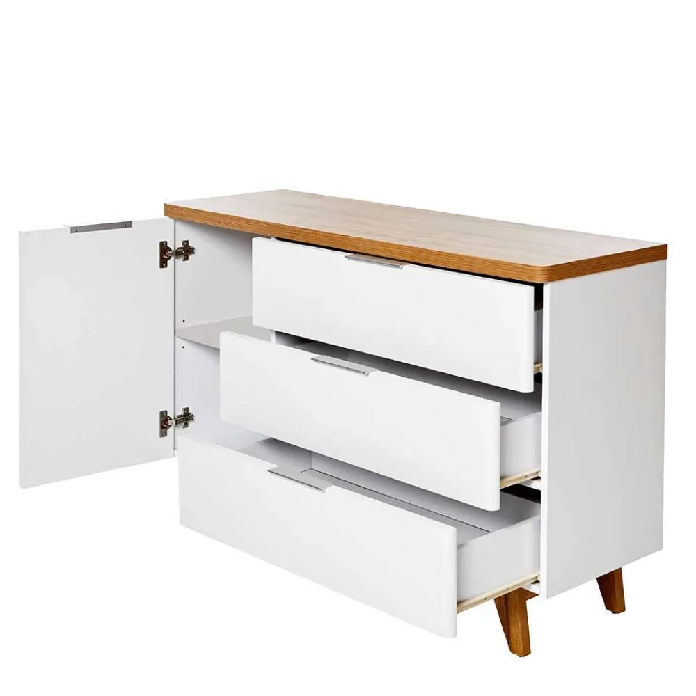 Wohnen Tv & Hifi-Möbel<Kombi-Kommode in Weiß und Kerneiche - Xuana