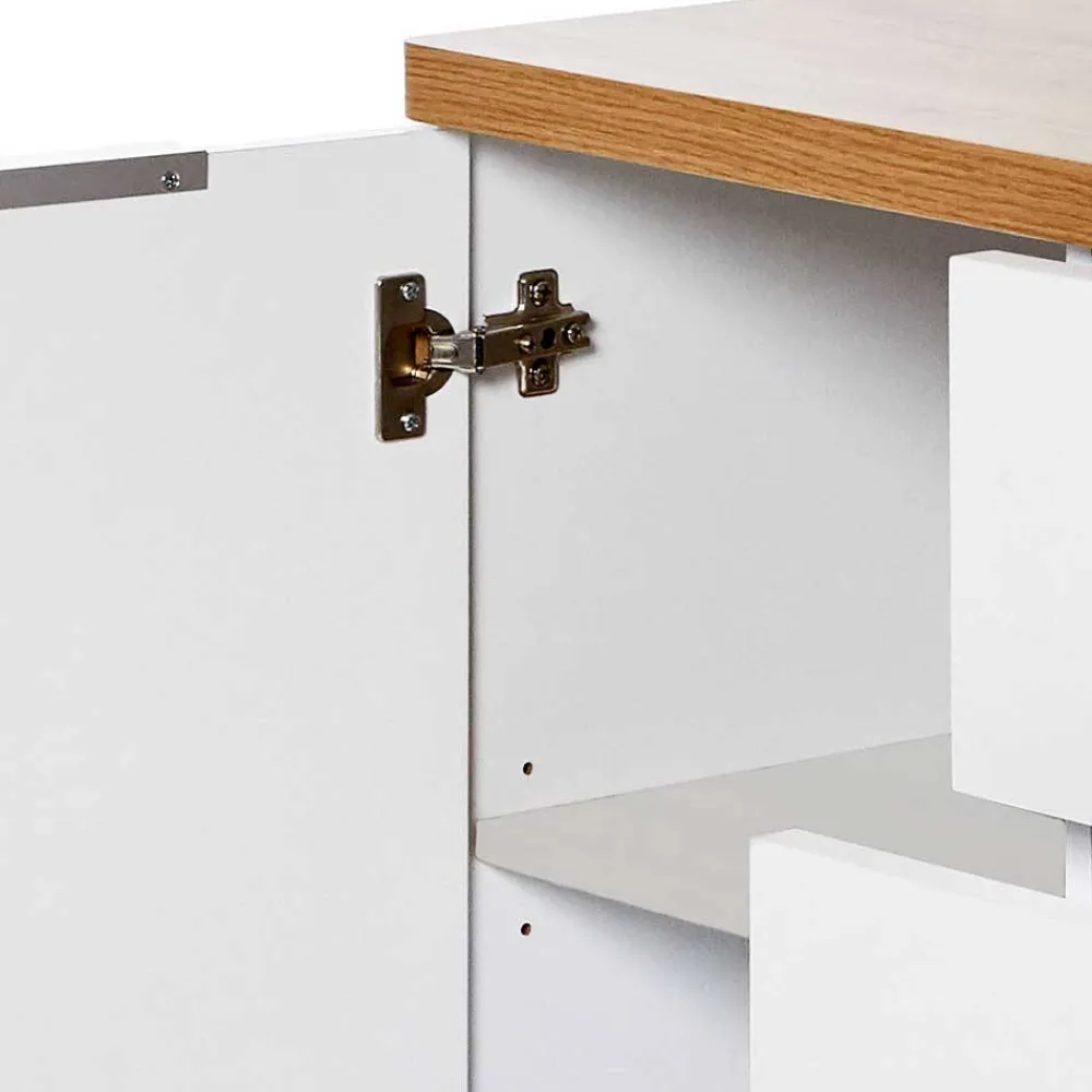 Wohnen Tv & Hifi-Möbel<Kombi-Kommode in Weiß und Kerneiche - Xuana