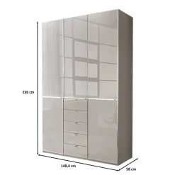 Wohnen Kleiderschränke<Kombi-Schlafzimmerschrank mit fünf Schubladen - Nucina