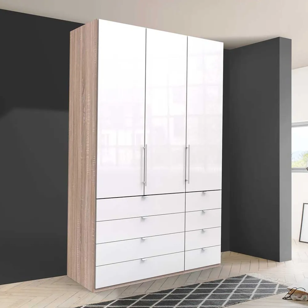 Wohnen Schränke<Kombi-Schlafzimmerschrank mit 2 Türen und 8 Schubkästen - Bosays