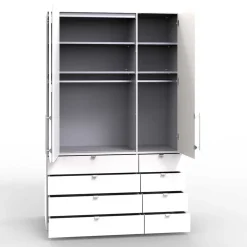 Wohnen Schränke<Kombi-Schlafzimmerschrank mit 2 Türen und 8 Schubkästen - Bosays