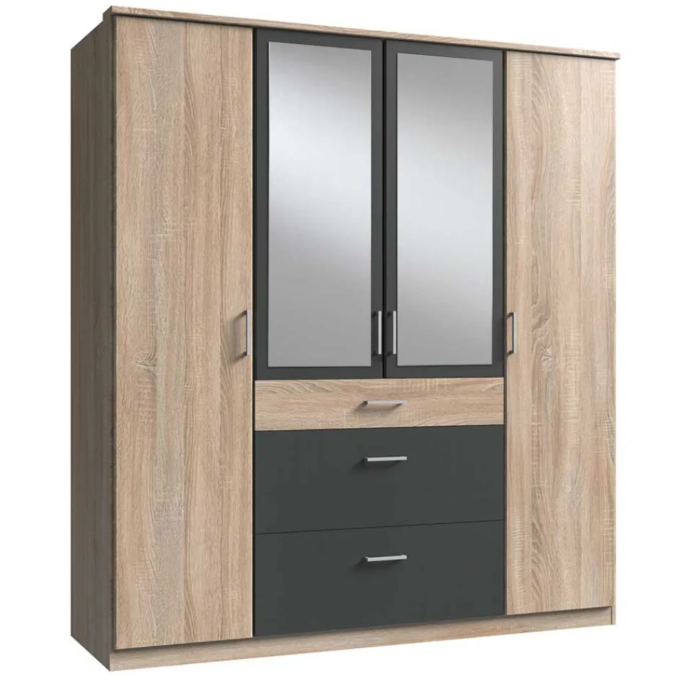 Wohnen Kleiderschränke|Schränke<Kombi-Schlafzimmerschrank in Eiche Sägerau - Danah