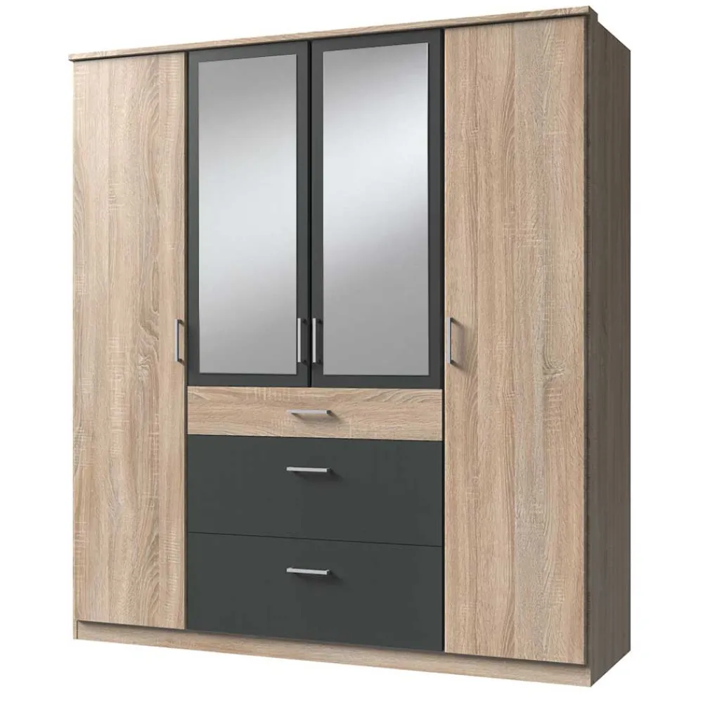 Wohnen Kleiderschränke|Schränke<Kombi-Schlafzimmerschrank in Eiche Sägerau - Danah