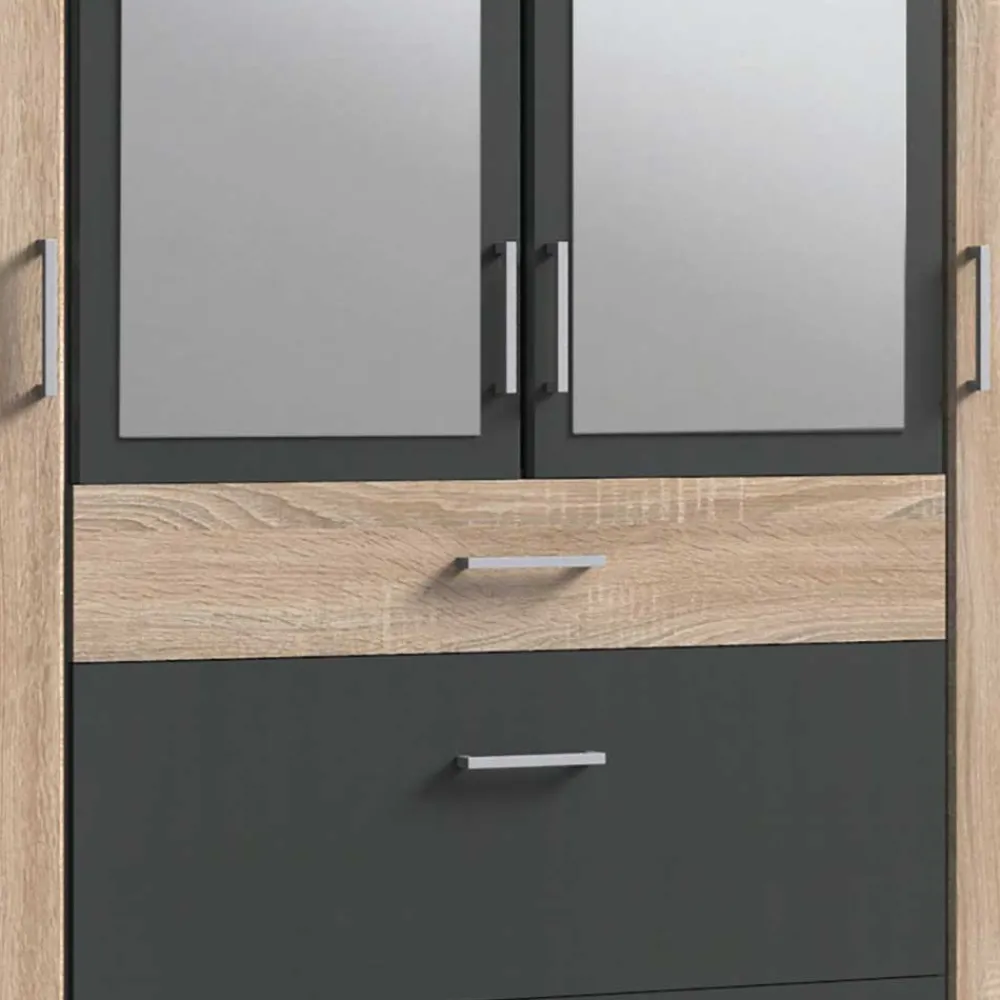 Wohnen Kleiderschränke|Schränke<Kombi-Schlafzimmerschrank in Eiche Sägerau - Danah