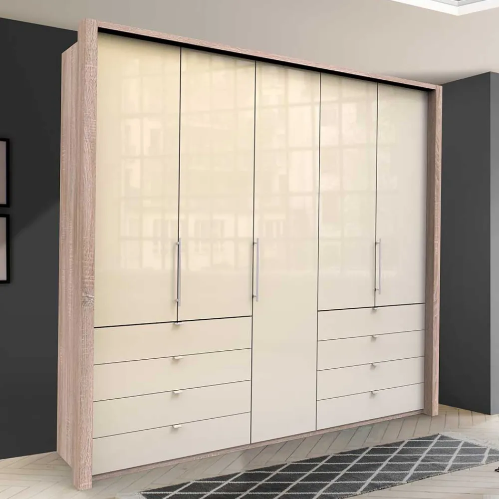 Wohnen Kleiderschränke|Schränke<Kombi-Schlafzimmerschrank in Cremefarben - Rativian