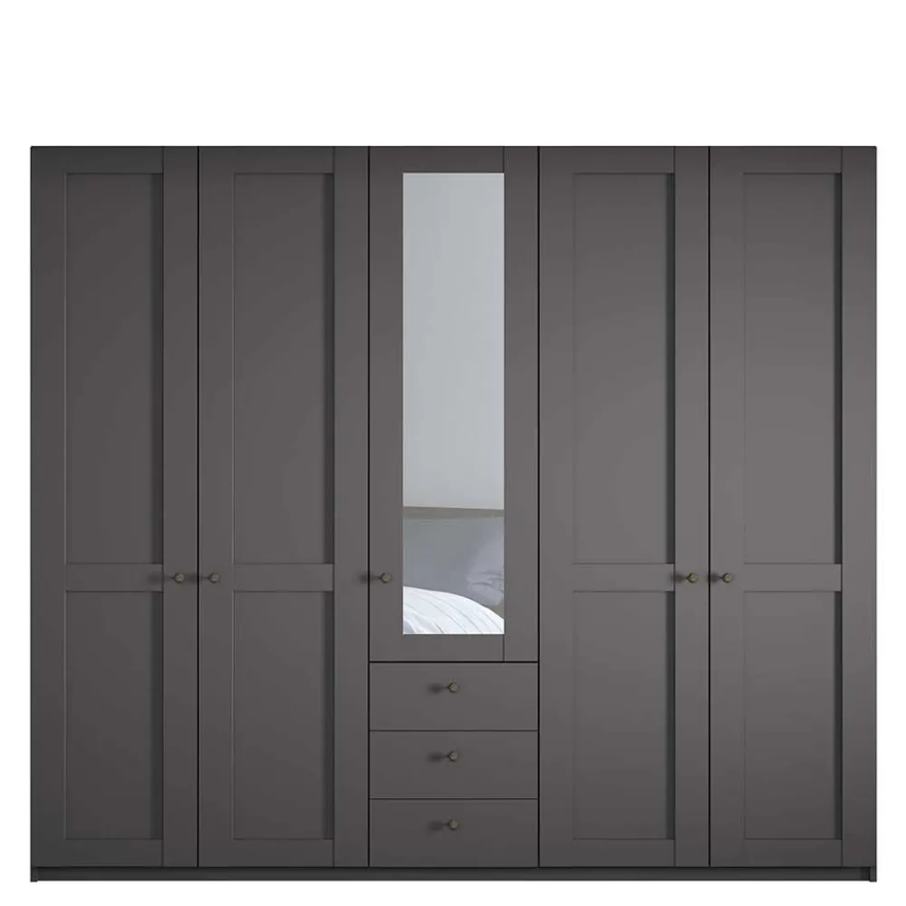 Wohnen Kleiderschränke|Schränke<Kombi-Schlafzimmerschrank in Dunkelgrau - Mataram