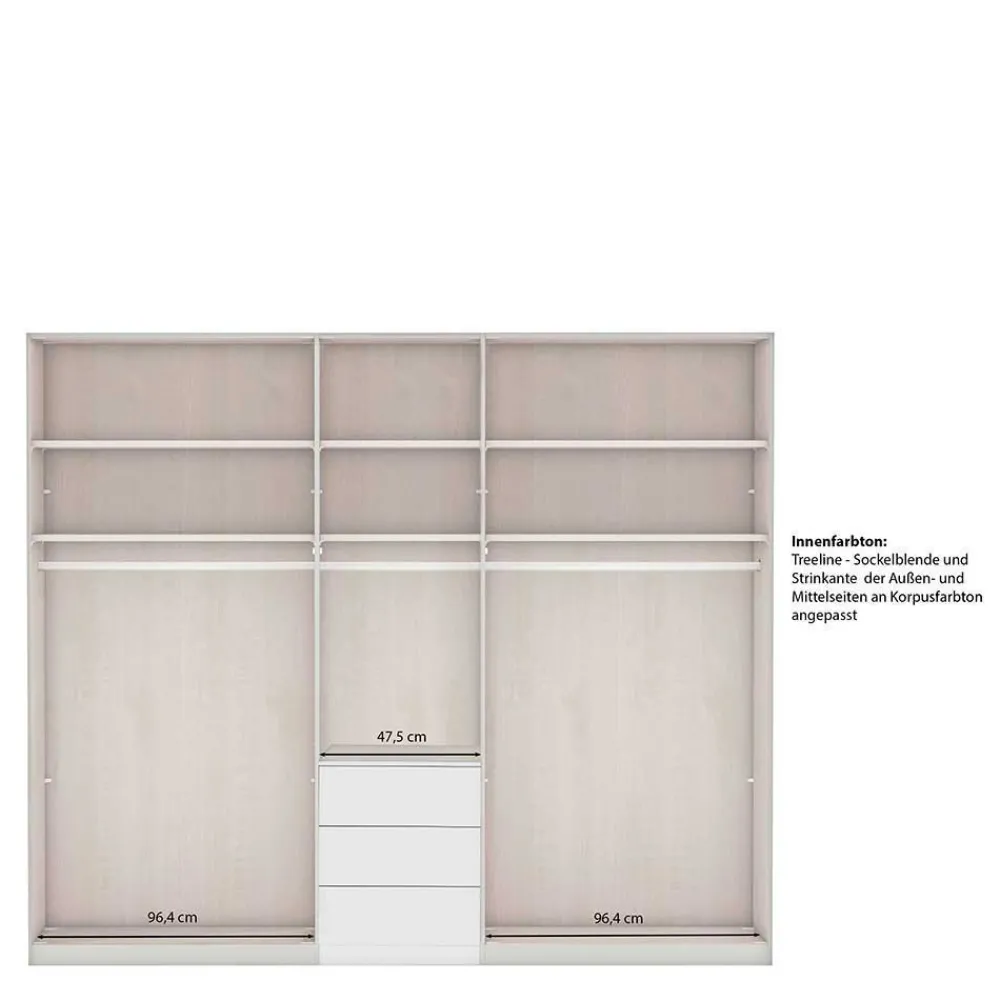 Wohnen Kleiderschränke|Schränke<Kombi-Schlafzimmerschrank in Dunkelgrau - Mataram