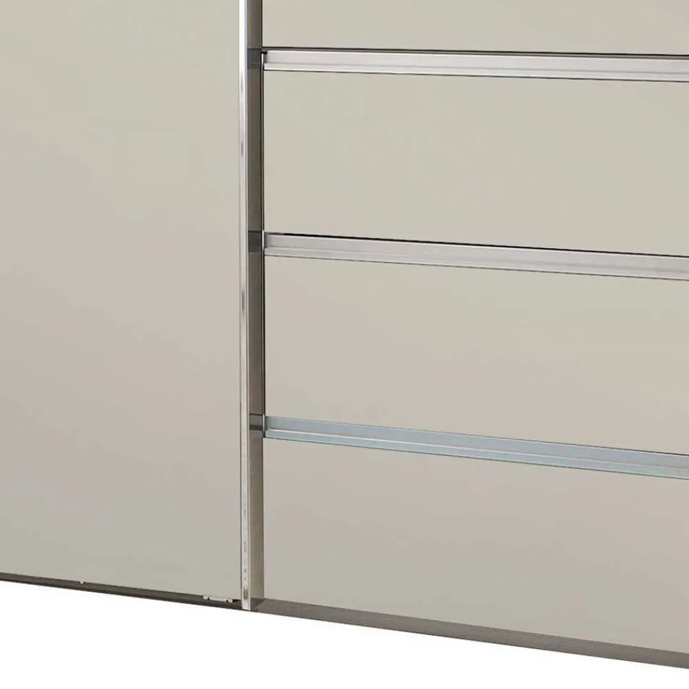 Wohnen Kleiderschränke|Schränke<Kombi-Schwebetürenschrank in Champagner - Eusebia