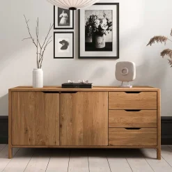 Wohnen Tv & Hifi-Möbel|Lowboards<Kombi-Sideboard aus Wildeiche Massivholz - Laida