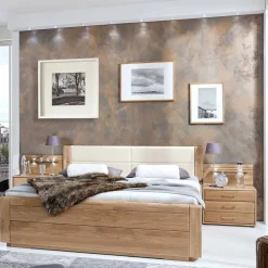 Wohnen Betten<Komfort Doppelbett Anglesia und Nachttisch Set (dreiteilig)