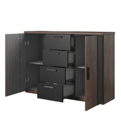 Wohnen Sideboards<Kommode fürs Schlafzimmer in Eiche Dunkel - Prabhaa