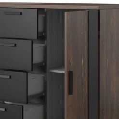 Wohnen Sideboards<Kommode fürs Schlafzimmer in Eiche Dunkel - Prabhaa