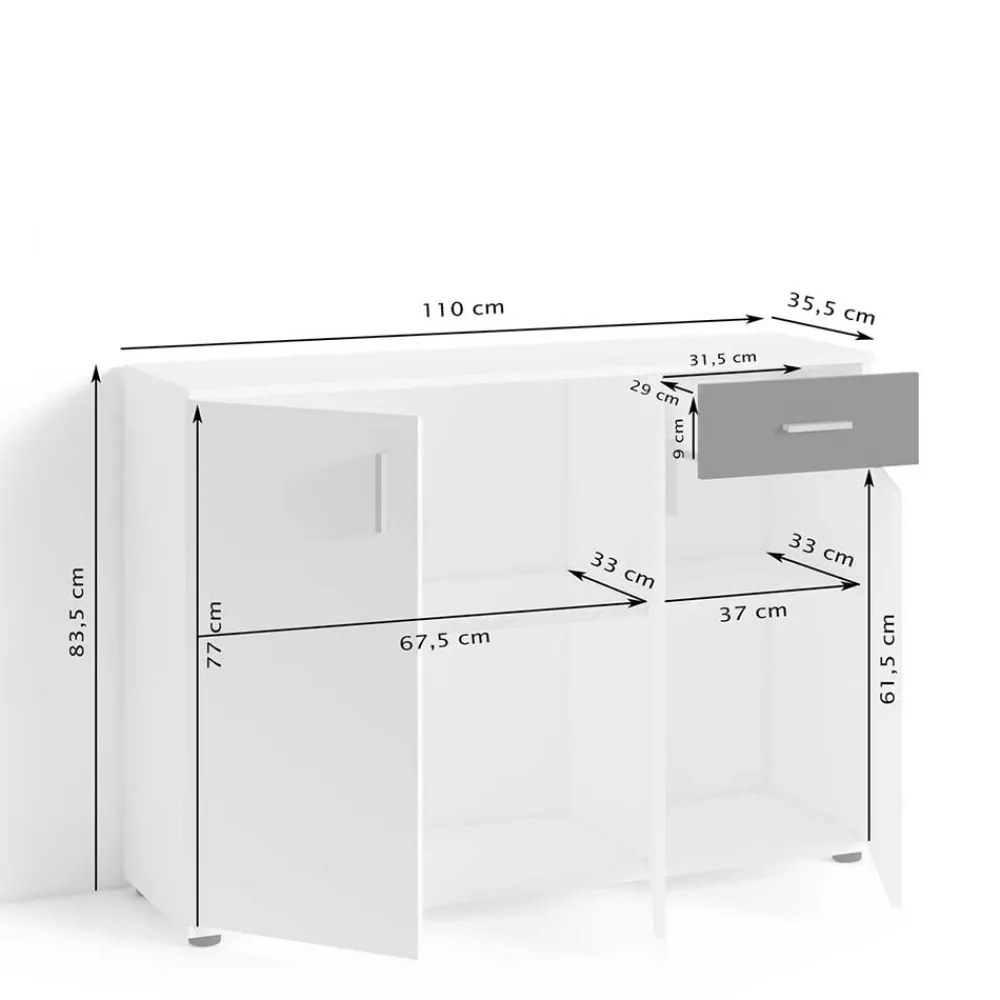 Wohnen Kommoden<Kommode in Anthrazit & Altholz Optik - Vlatu