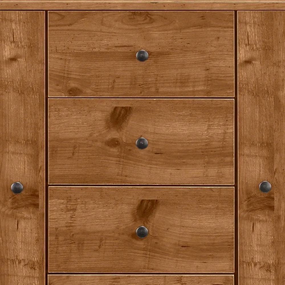 Wohnen Sideboards<Kommode in Eiche Holzoptik und Schwarz - Lavion