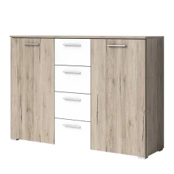 Wohnen Sideboards<Kommode in Eiche San Remo & Weiß - Anglivia