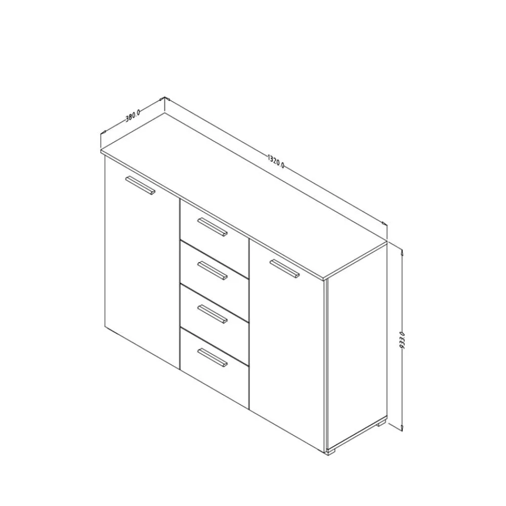 Wohnen Sideboards<Kommode in Eiche San Remo & Weiß - Anglivia