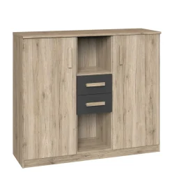 Wohnen Sideboards<Kommode in Eiche San Remo & Grau - Jilamenda