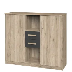 Wohnen Sideboards<Kommode in Eiche San Remo & Grau - Jilamenda